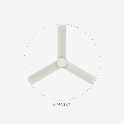 FARO 34288-1TW - Ventilatore a LED dimmerabile CRUISER S con LED 20W/230V, diam. 106 cm, 2700/3000/4000K + telecomando
