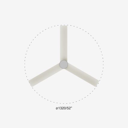 FARO 34290-1TW - Ventilatore a LED dimmerabile CRUISER LED/20W/230V 2700/3000/4000K Ø 132 cm bianco + telecomando