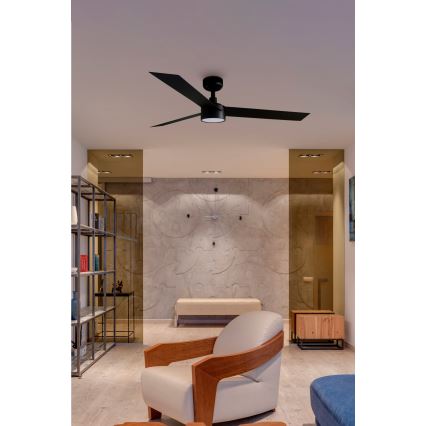 FARO 34291-1TW - Ventilatore da soffitto a LED dimmerabile CRUISER LED/20W/230V 2700/3000/4000K diam. 132 cm nero + telecomando