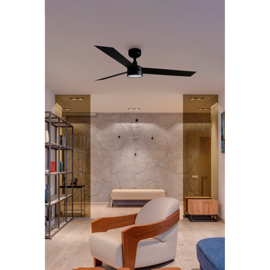 FARO 34291-1TW - Ventilatore da soffitto a LED dimmerabile CRUISER LED/20W/230V 2700/3000/4000K diam. 132 cm nero + telecomando