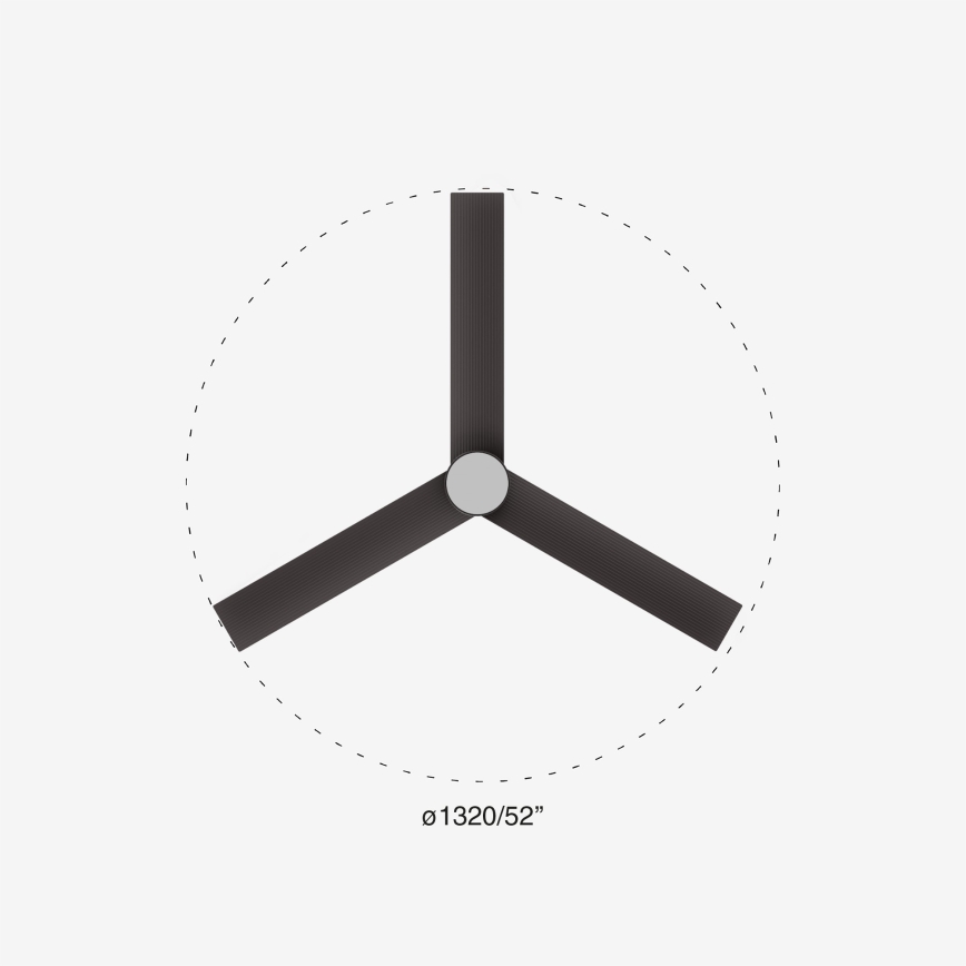 FARO 34291-1TW - Ventilatore da soffitto a LED dimmerabile CRUISER LED/20W/230V 2700/3000/4000K diam. 132 cm nero + telecomando