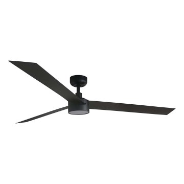FARO 34293WT1S - Ventilatore da soffitto dimmerabile CRUISER XL LED/18W/230V 2700/3000/4000K Ø 160 cm nero Wi‑Fi Tuya + telecomando