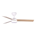 FARO 34295WT1S - Ventilatore da soffitto LED RUDDER S LED/18W/230V 2700/3000/4000K Ø 106 cm beige/bianco Wi‑Fi Tuya + telecomando