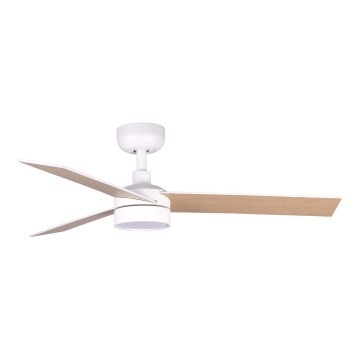 FARO 34295WT1S - Ventilatore da soffitto LED RUDDER S LED/18W/230V 2700/3000/4000K Ø 106 cm beige/bianco Wi‑Fi Tuya + telecomando