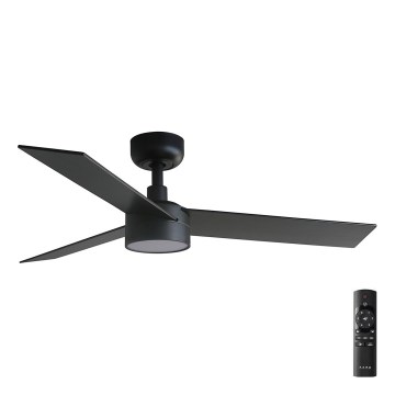 FARO 34296-1TW - Ventilatore da soffitto dimmerabile a LED RUDDER S/LED 18W/230V 2700/3000/4000K Ø 106 cm, nero + telecomando