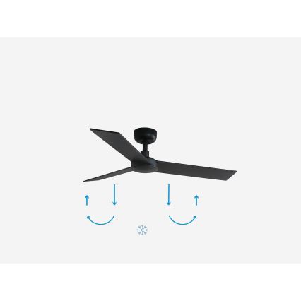 FARO 34296WP - Ventilatore da soffitto RUDDER S nero diametro 106 cm SMART + telecomando