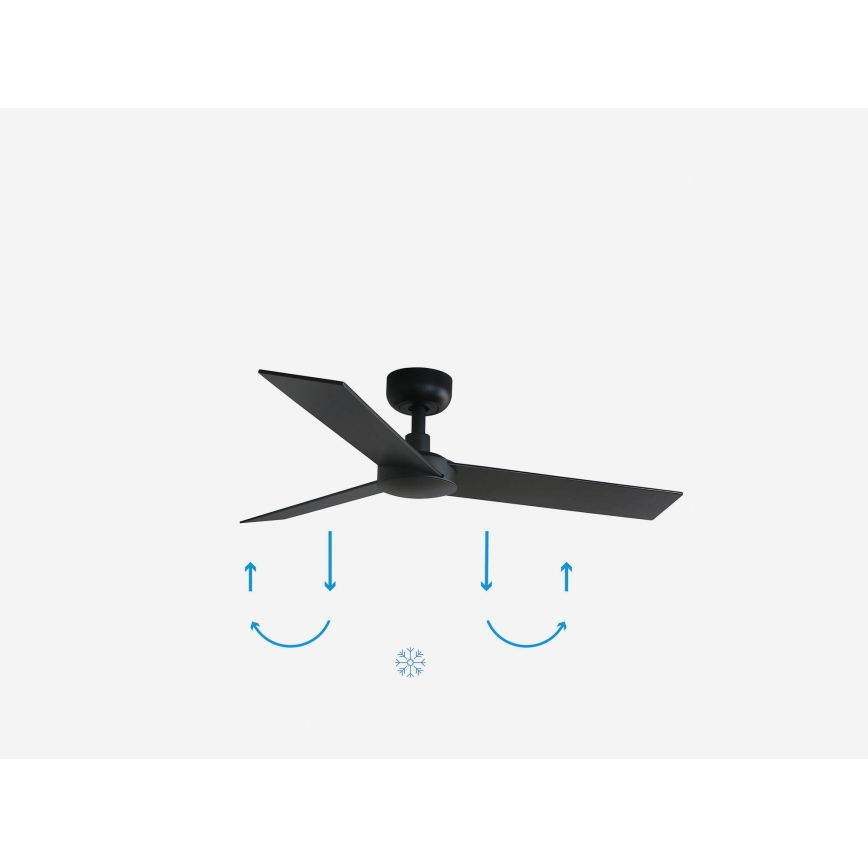 FARO 34296WP - Ventilatore da soffitto RUDDER S nero diametro 106 cm SMART + telecomando