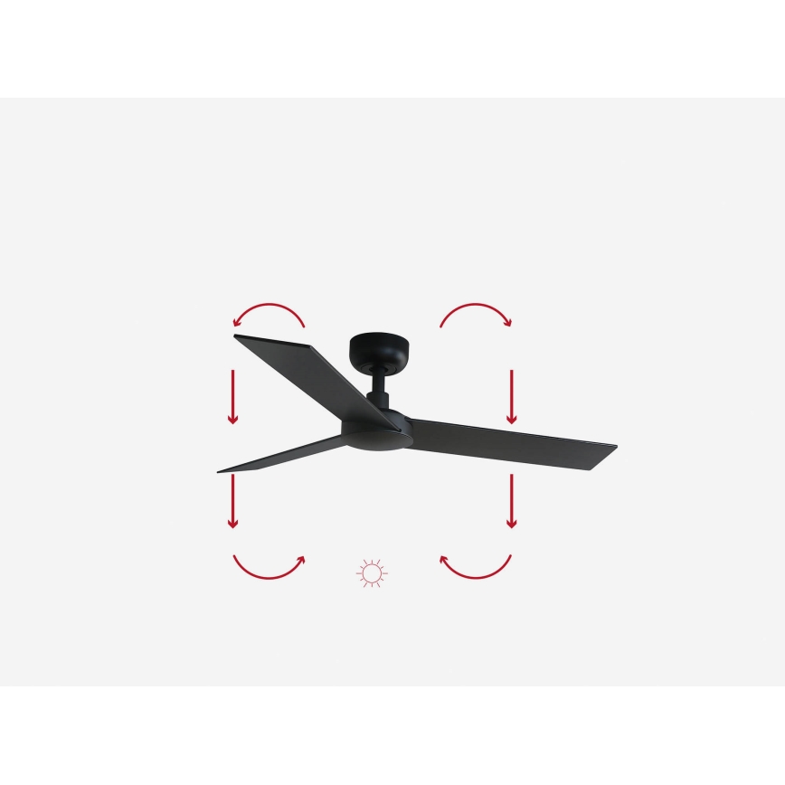 FARO 34296WP - Ventilatore da soffitto RUDDER S nero diametro 106 cm SMART + telecomando