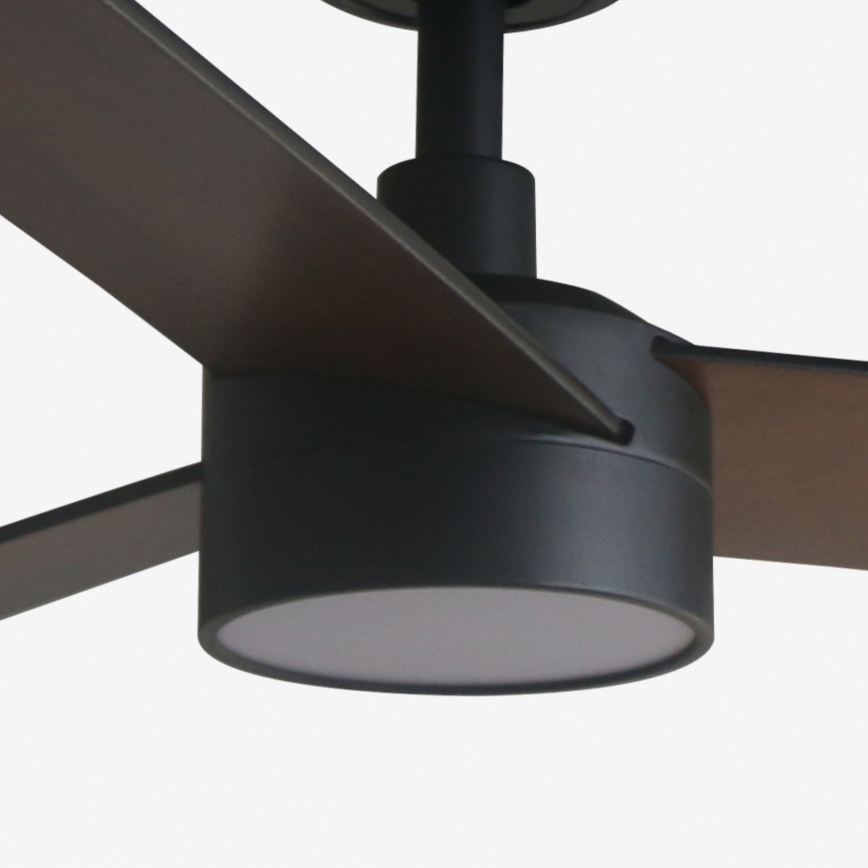 FARO 34298WT-1TW - Ventilatore da soffitto dimmerabile a LED RUDDER L LED/18W/230V 2700/4350/6000K nero d132 cm Wi-Fi Tuya + telecomando