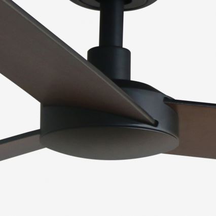 FARO 34298WT - Ventilatore da soffitto RUDDER L nero/wenge diametro 132 cm Wi-Fi Tuya + telecomando