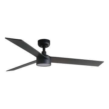 FARO 34298WT1S - Ventilatore da soffitto dimmerabile RUDDER L LED/18W/230V 2700/3000/4000K Ø 132 cm marrone/nero Wi-Fi Tuya + telecomando
