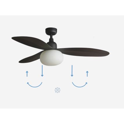 FARO 34301-11L - Ventilatore da soffitto PALMA 1xE27/15W/230V marrone Ø 129 cm IP44 + telecomando