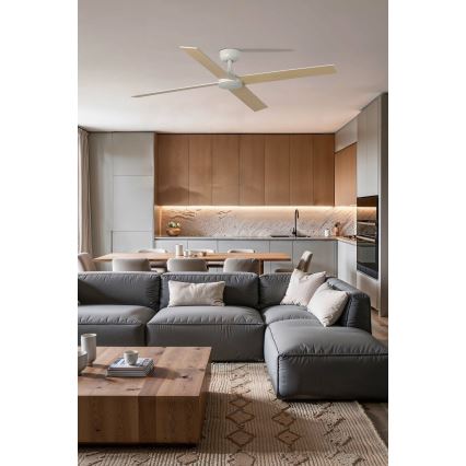 FARO 34355 - Ventilatore da soffitto RUDDER L beige/bianco diametro 132 cm + telecomando