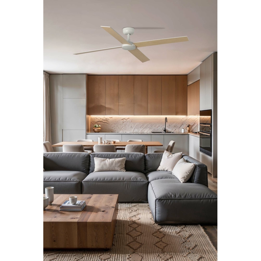 FARO 34355 - Ventilatore da soffitto RUDDER L beige/bianco diametro 132 cm + telecomando