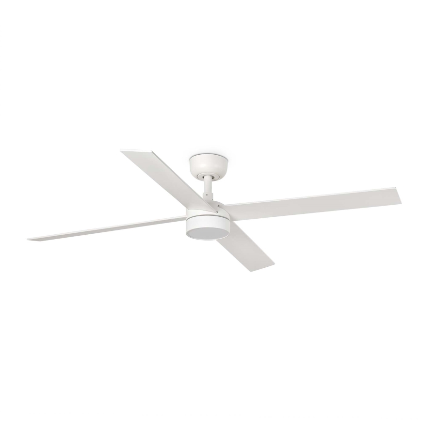 FARO 34355WT-1TW - Ventilatore da soffitto LED dimmerabile RUDDER L LED/18W/230V 2700/3000/4000K bianco/beige Ø 132 cm Wi-Fi Tuya + telecomando
