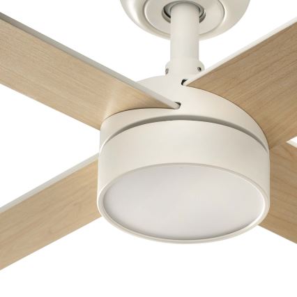 FARO 34355WT-1TW - Ventilatore da soffitto LED dimmerabile RUDDER L LED/18W/230V 2700/3000/4000K bianco/beige Ø 132 cm Wi-Fi Tuya + telecomando