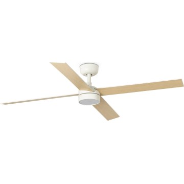 FARO 34355WT-1TW - Ventilatore da soffitto LED dimmerabile RUDDER L LED/18W/230V 2700/3000/4000K bianco/beige Ø 132 cm Wi-Fi Tuya + telecomando