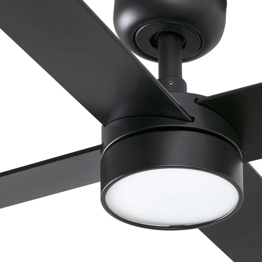 FARO 34356WT-1TW - Ventilatore da soffitto dimmerabile a LED RUDDER L LED/18W/230V 2700/4350/6000K marrone/nero diametro 132 cm Wi-Fi Tuya + telecomando