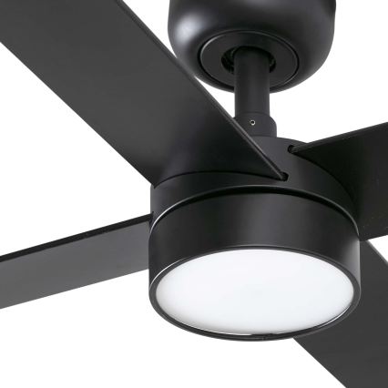 FARO 34356WT1S - Ventilatore da soffitto LED dimmerabile RUDDER L LED/18W/230V 2700/3000/4000K Ø 132 cm marrone/nero Wi-Fi Tuya + telecomando