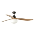FARO 34360WT-11L - Ventilatore da soffitto OUTWOOD L 1xE27/15W/230V marrone/nero diametro 150 cm Wi-Fi Tuya IP44 + telecomando