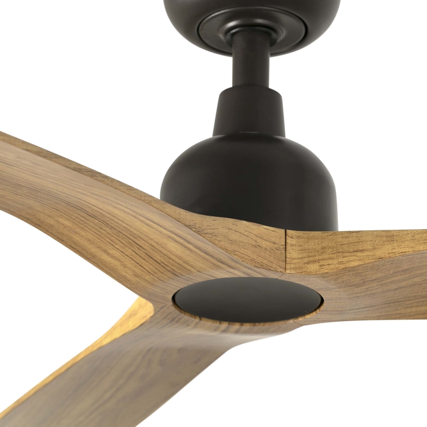 FARO 34360WT - Ventilatore da soffitto OUTWOOD L marrone/nero Ø 150 cm Wi-Fi Tuya IP44 con telecomando