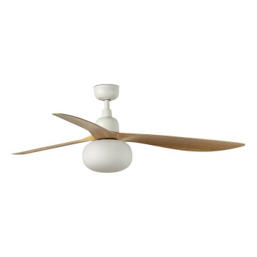 FARO 34361WT-11L - Ventilatore da soffitto OUTWOOD L 1xE27/15W/230V marrone/bianco Ø 150 cm Wi-Fi Tuya IP44 + telecomando
