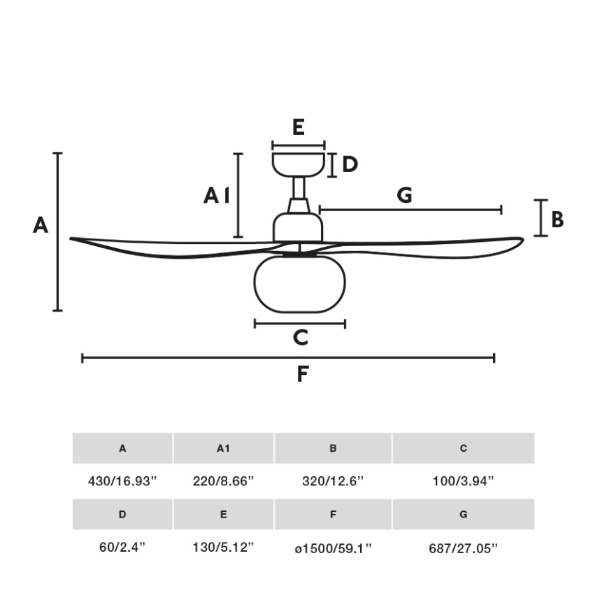 FARO 34361WT-11L - Ventilatore da soffitto OUTWOOD L 1xE27/15W/230V marrone/bianco Ø 150 cm Wi-Fi Tuya IP44 + telecomando