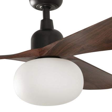FARO 34362WT-11L - Ventilatore da soffitto OUTWOOD L 1xE27/15W/230V marrone/nero Ø 150 cm Wi-Fi Tuya IP44 + telecomando