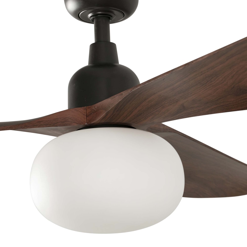 FARO 34362WT-11L - Ventilatore da soffitto OUTWOOD L 1xE27/15W/230V marrone/nero Ø 150 cm Wi-Fi Tuya IP44 + telecomando