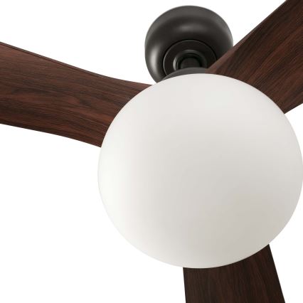 FARO 34362WT-11L - Ventilatore da soffitto OUTWOOD L 1xE27/15W/230V marrone/nero Ø 150 cm Wi-Fi Tuya IP44 + telecomando