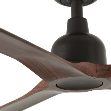 FARO 34362WT - Ventilatore da soffitto OUTWOOD L marrone/nero Ø 150 cm Wi‑Fi Tuya IP44 + telecomando