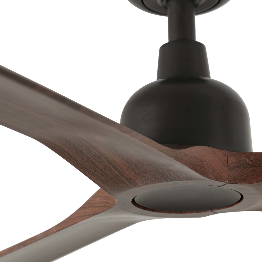 FARO 34362WT - Ventilatore da soffitto OUTWOOD L marrone/nero Ø 150 cm Wi‑Fi Tuya IP44 + telecomando