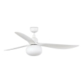 FARO 34363WT-11L - Ventilatore da soffitto OUTWOOD L 1xE27/15W/230V bianco Ø150 cm Wi-Fi Tuya IP44 + telecomando