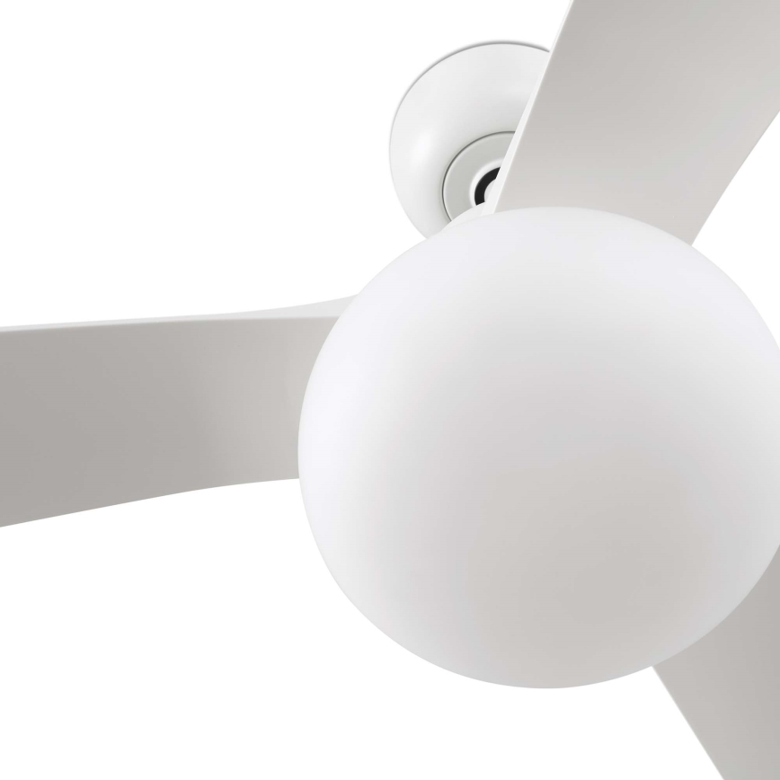 FARO 34363WT-11L - Ventilatore da soffitto OUTWOOD L 1xE27/15W/230V bianco Ø150 cm Wi-Fi Tuya IP44 + telecomando