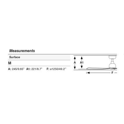 FARO 34371 - Ventilatore da soffitto MARINE M Ø 125 cm marrone/nero IP44 + telecomando