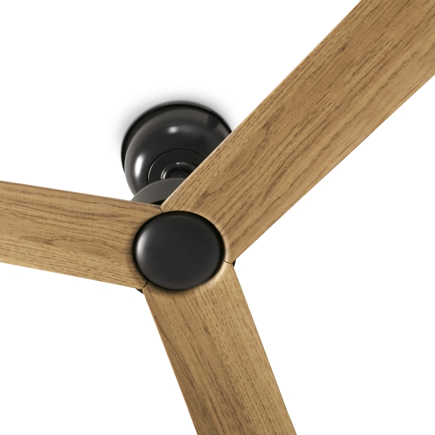 FARO 34371WT - Ventilatore da soffitto MARINE M diam. 125 cm marrone/nero IP44 Wi‑Fi Tuya + telecomando