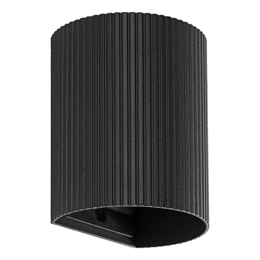 FARO 40527 - Applique SOLE 1xGU10/8W/230V nero ondulato arrotondato
