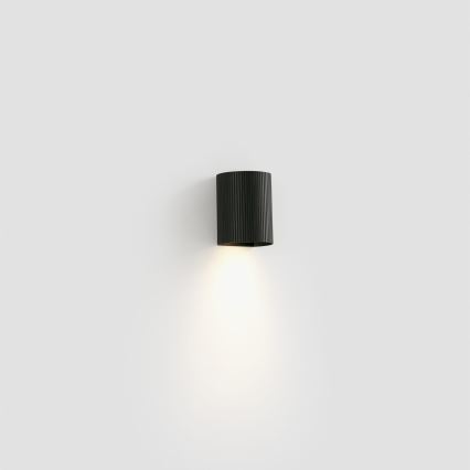 FARO 40527 - Applique SOLE 1xGU10/8W/230V nero ondulato arrotondato