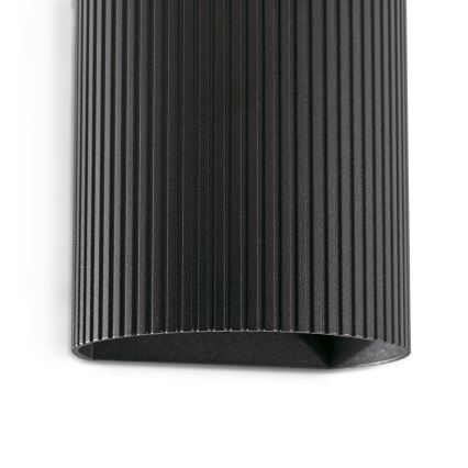 FARO 40527 - Applique SOLE 1xGU10/8W/230V nero ondulato arrotondato