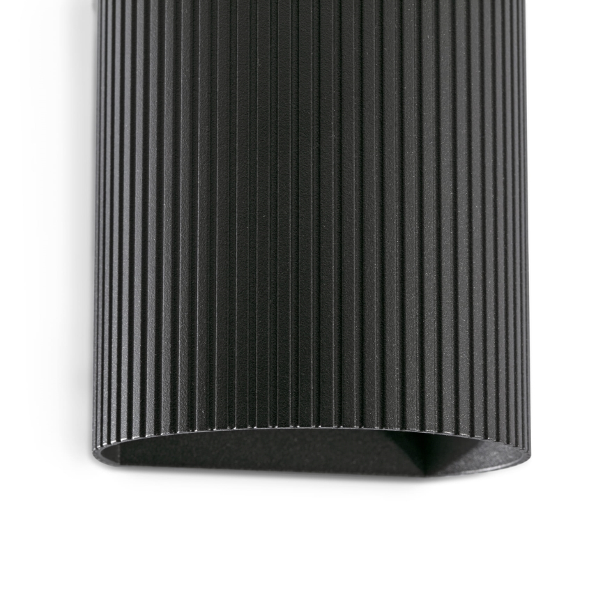 FARO 40527 - Applique SOLE 1xGU10/8W/230V nero ondulato arrotondato