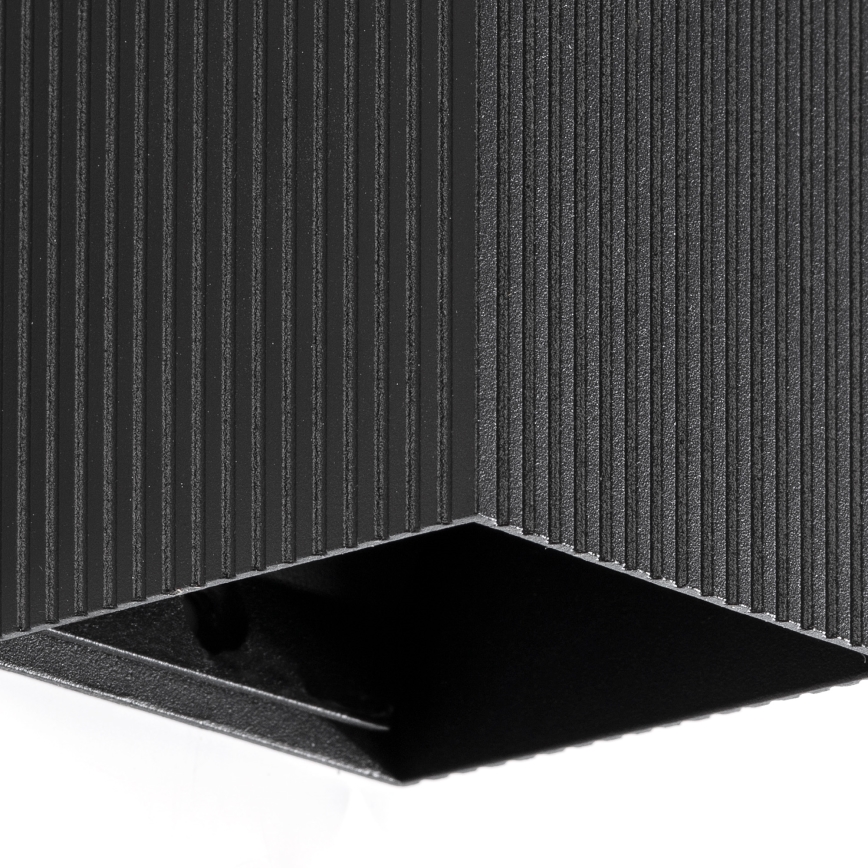 FARO 40535 - Applique SOLE 1xGU10/8W/230V nero ondulato quadrato