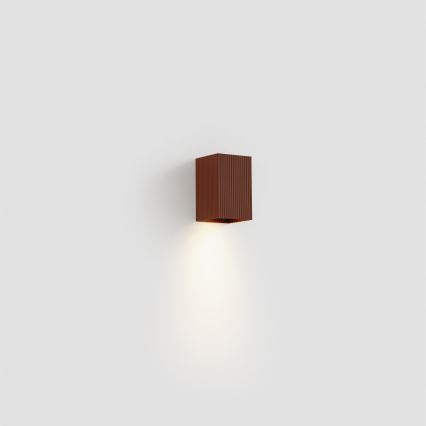 FARO 40537 - Applique SOLE 1xGU10/8W/230V color mattone ondulato quadrato