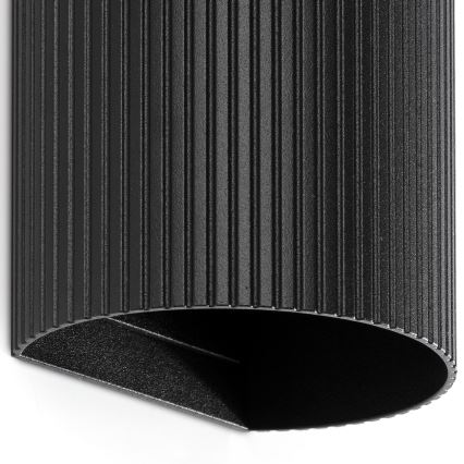 FARO 40543 - Applique SOLE 2xGU10/8W/230V nero ondulato arrotondato