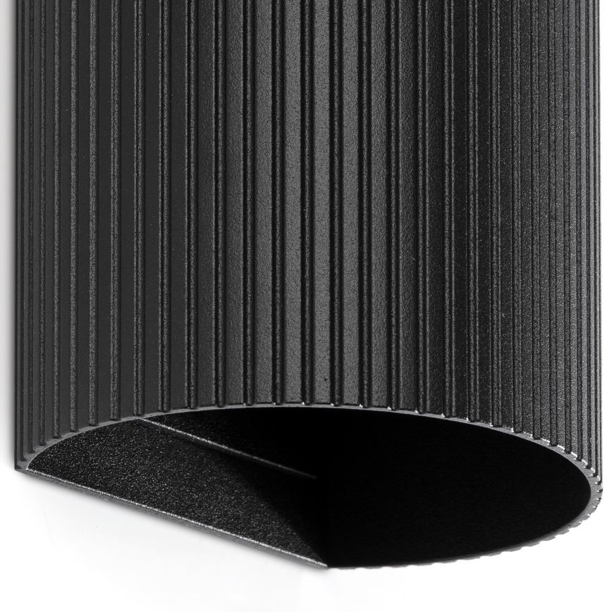 FARO 40543 - Applique SOLE 2xGU10/8W/230V nero ondulato arrotondato