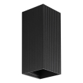 FARO 40566 - Applique SOLE 2xGU10/8W/230V nero ondulato quadrato