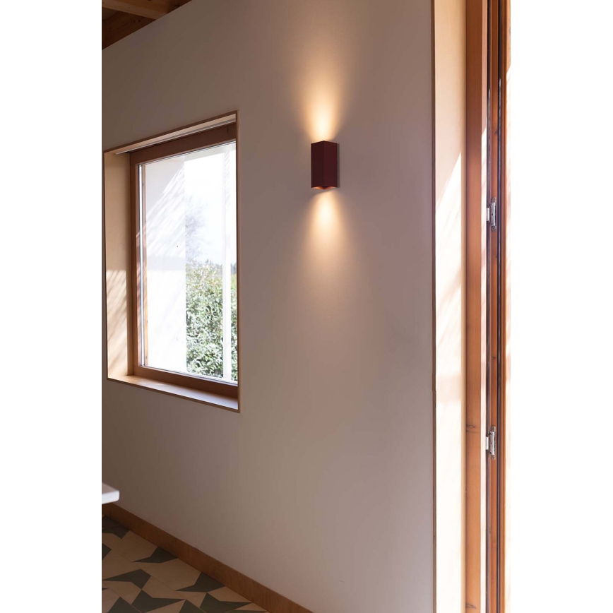 FARO 40568 - Applique SOLE 2xGU10/8W/230V color mattone ondulato quadrato