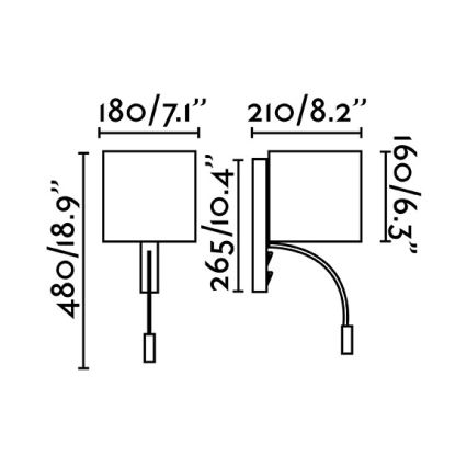 Faro 64323 - Applique a LED TIRA 1xE27/15W + LED/3W/230V