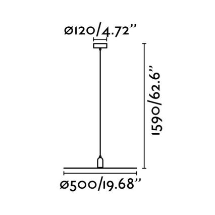 FARO 68145 - Lampadario su fune PLAT 1xE27/60W/230V