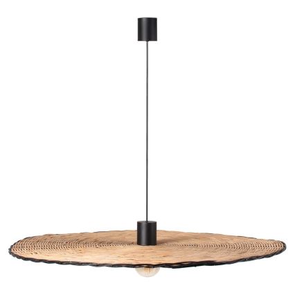 FARO 68590-70 - Lampadario su corda COSTAS 1xE27/15W/230V d. 100 cm nero/rattan