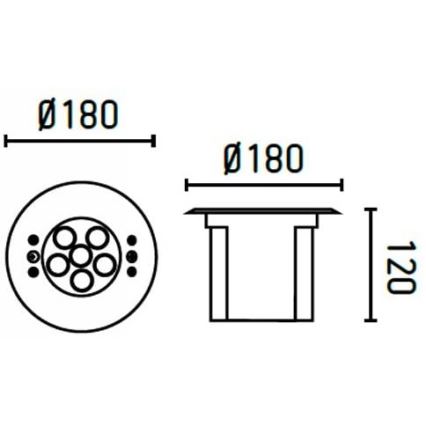 FARO 70456 - Lampada da incasso LED RGB per esterno EDEL LED/18W/24V IP68